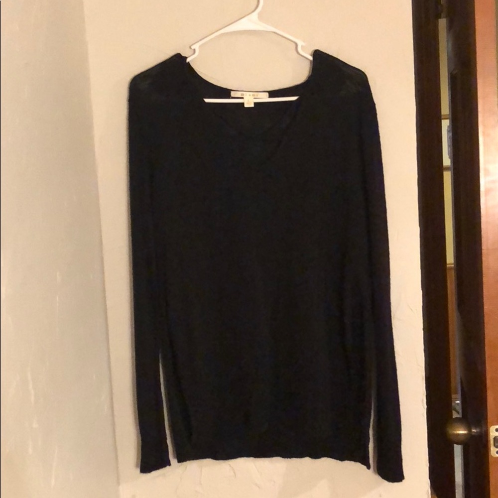 Cross-Neck Black Long Sleeve